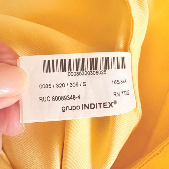 Zara Womens Yellow Asymmetric Strapless Ruched Corset Top Side Zip Size S 306/S - Picture 6 of 7